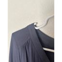 Isabel Maternity Women Small Blue Grey Blouse V-Neck Buttons Stretch Relaxed Fit Photo 4