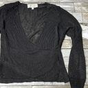 Michelle Mason  sheer knit crossover sweater small Photo 2