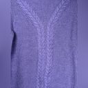 Talbots  Wool Blend Sweater Purple Cable Knit Mock Turtleneck Womens Size Medium Photo 2