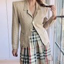 Esprit 90s Vintage Blazer Tailored Size Small Tan and Pink houndstooth Print  Photo 1