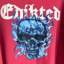 Edikted  Womens Medium Pink Blue Flame Skull Hoodie Sweatshirt Photo 2