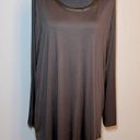 T Tahari Women’s NWT 2X olive soft long sleeved rayon top w/ satin neckline trim Photo 1