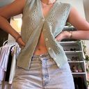 vintage sage green knit sweater vest Photo 1