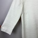 Vince  Snakeskin Jacquard Shift Dress Size 4 Ivory‎ 3/4 Sleeve Pockets Lined Photo 6