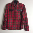 DKNY Vintage  Red Buffalo check Plaid Flannel zip up Shirt size medium Photo 0