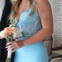 La Femme blue corset prom dress Photo 2