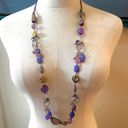 Coldwater Creek  purple and abalone beaded long necklace Photo 0