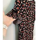 Talbots , Black Floral Dress w/Contrast Ruffle Hem and Sleeves, Size 16W Petite Photo 1
