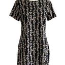 Tommy Hilfiger  Black Tan Leaf Print Short Sleeve Casual Shift Dress Size 8 NWOT Photo 0