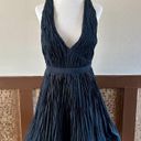 Alexis  Marilou Crinkled A-Line Plunge Neck Mini Dress in Black Medium Photo 5
