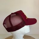 Vintage 80s Maroon & Yellow Graphic Trucker Adjustable Unisex Hat Photo 8