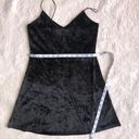 Garage Black Soft Velvet Spaghetti Strap V-Neck Mini Slip On Dress Photo 5