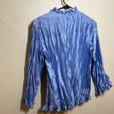 Buttons Periwinkle Blouse Glass look faceted , crinkle, taffeta look Small Photo 7