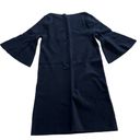 The Loft  Dress Women Small Black Flare Bell Sleeve Boat Neck Neck Shift Mini LBD Photo 1