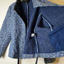 Banana Republic  Tweed Tie Belt Jacket blue & White Sz 12P Photo 5