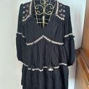 American Eagle  black embroidered long sleeve dress size XS Photo 0