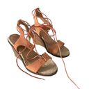 ALDO  Espadrille Wedges‎ Orange Leather Open Toe Lace Up Shoes Women's Size 6 Photo 5