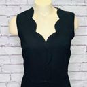 Ted Baker  Women's Black Back Zip Sleeveless Scalloped Edge A-Line Dress Size 0 Photo 3