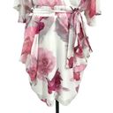 City Chic  Sakura Floral Short Sleeve Wrap Dress White Pink Plus Size 16 Photo 3