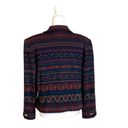 Lee Vintage Henry  Blazer Navy Multicolored Print Cardigan Jacket Size 16 Petite Photo 4