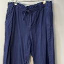 Lane Bryant Linen Wide Leg Pant navy blue 16 elastic waist office business Photo 1