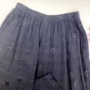 CP Shades  Vintage Embroidered Relaxed Fit Wide Leg Pull On Cropped Pants Blue Photo 3