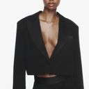 ZARA blazer cropped satin elements oversize casual suit jacket Photo 5