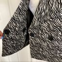 Tracy Reese  animal print coat short button up black white zebra oversized collar Photo 3