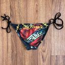 Ed Hardy Vintage Y2K Rare Red Black True Love String Triangle Edgy Bikini Set Photo 7