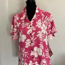 Caribbean Joe NWT  Pink Women’s Hawaiian Aloha Shirt Size Medium Photo 8