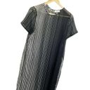 Calvin Klein  Women's Black Striped Maxi Caftan Cover-Up Dress Sheer M Photo 1