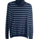 Chico's ‎ Metallic Striped Long Sleeve Turtleneck Sweater Size 1/MD Photo 0