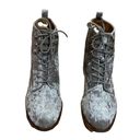 Qupid Gray Velvet Lace Up Ankle Boots Photo 4