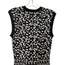 Rebecca Taylor  Leopard Print Sweater Dress Size Small Black and White Sleeveless Photo 6