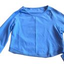 Gymshark  by Whitney Simmons Blue Crop Top Shirt Long Sleeve Size Large Women's Photo 1