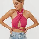 Verge Girl She’s All That Knit Wrap Top PINK Photo 0