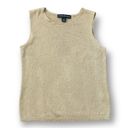 Josephine Chaus Vintage  Sweater Neutral Pullover Knit Sleeveless Tan Scoop Neck Photo 0