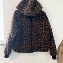 Lou & grey for loft cheetah print teddy full zip oversized hoodie size large Photo 0