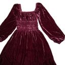 Hill House NWT  The Jasmine Nap in Burgundy Velvet Smocked Midi Dress XS Photo 3