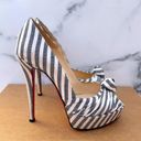 Christian Louboutin silk satin Greissimo striped pumps size IT 35 US 5 Photo 6