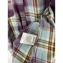 Treasure & Bond  Blue Purple Button Down Flannel Shirt Size small Photo 2