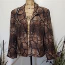 Russell  KEMP ANIMAL Print Silk Beaded Blazer Jacket Size Large Brown Photo 1