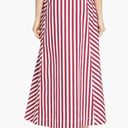 Lafayette 148  Nimah Strada Poppy Red White Stripe Midi Cotton Wrap Skirt Size 10 Photo 1