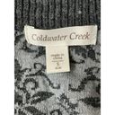 Coldwater Creek  One Button Short Sleeve Cardigan Sweater Pockets Damask Size S Photo 6