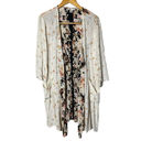 Band of Gypsies  Multi Floral Duster Cardigan Open Front Midi 3/4 Sleeve Medium Photo 1