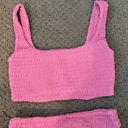 Naked Wardrobe NWOT Pink  Smocked 2 Piece Bikini Photo 6