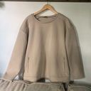 Lane Bryant  LIVI Quilted Sweatshirt Beige Size 14/16 Zip Pocket Pullover Crew Photo 0