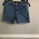 J Brand Dark Wash Mid Rise Denim Raw Hem Shorts Photo 3