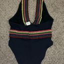 Yandy  collection embroided Vneck black swimsuit size S Photo 0