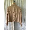 BLANK NYC  Women's Beige Lightweight Utility Moto Cargo Crop Zip Up Snap Jacket M Photo 3